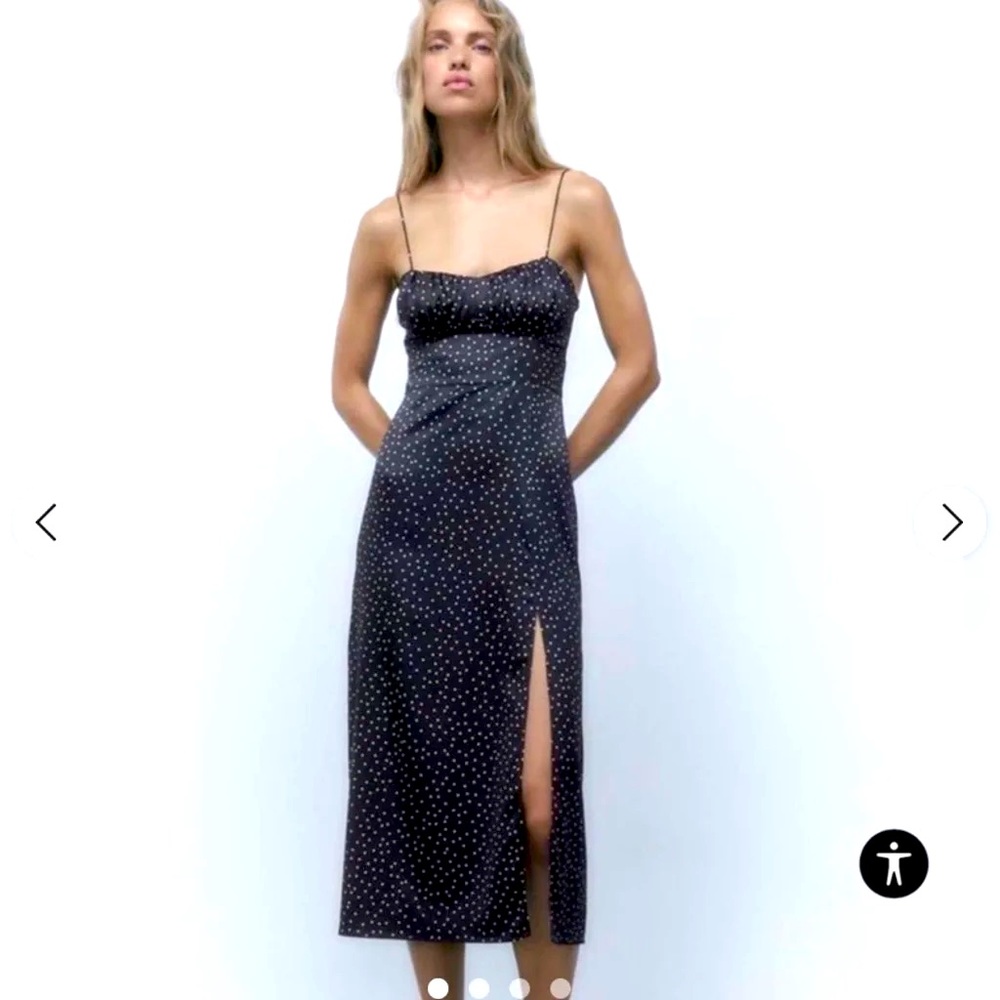 Zara polka dot slip dress